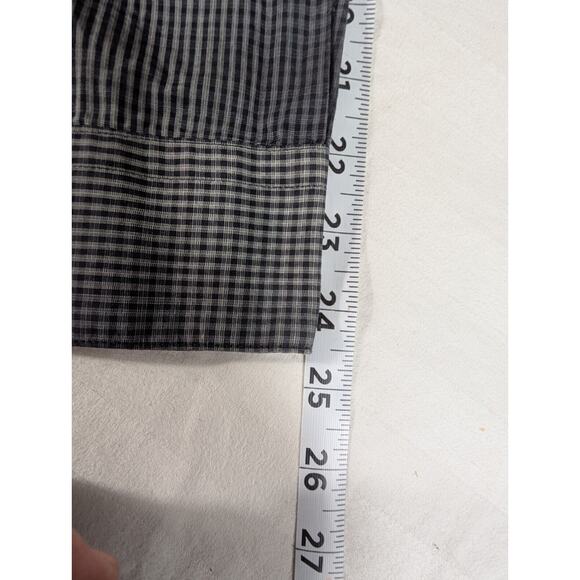 APT. 9 Mens Button Up Shirt Plaid Long Sleeve Gray Cotton Boho Formal Small - Picture 14 of 15